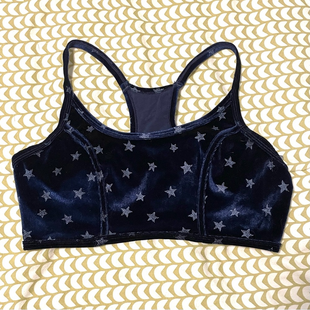 Aerie Velvet Star Bralette (Navy)